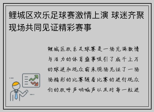 鲤城区欢乐足球赛激情上演 球迷齐聚现场共同见证精彩赛事